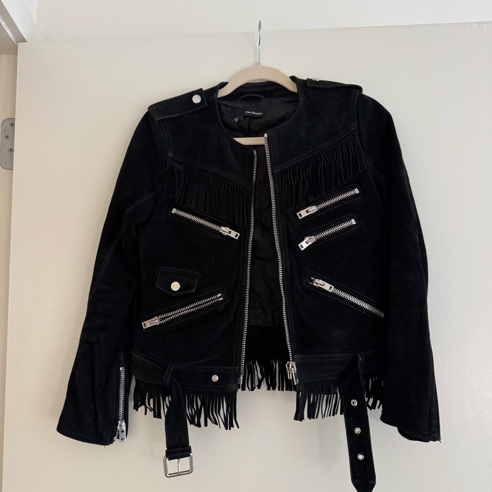 Black Fringe Leather Jacket